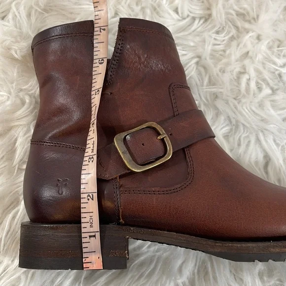 FRYE Veronica Leather Tan Booties Boots Slip On Western Cowgirl Size 8 NEW - Picture 13 of 16